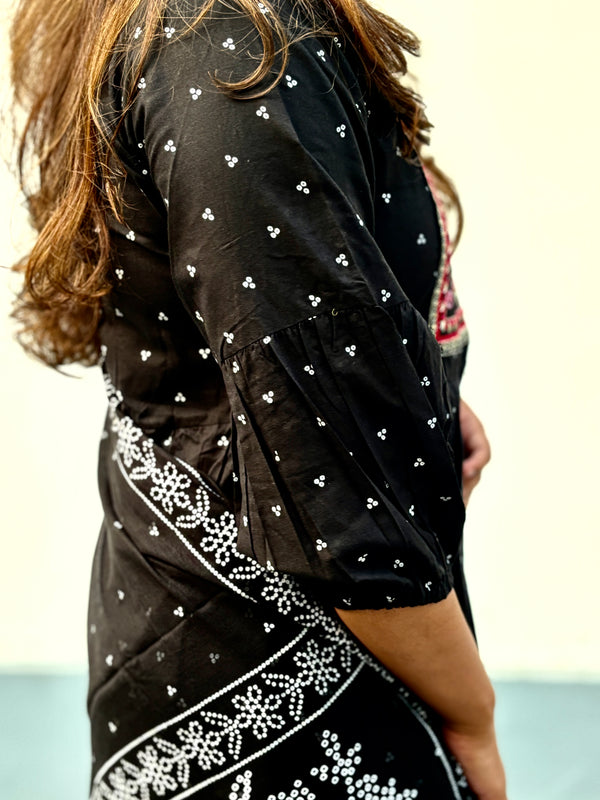 Anarkali Kurta Dupatta Set with beautiful prints and intricate embroidery