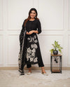 Pure Cotton Kurti with Self Print, Pant, and Mulmul Printed Dupatta
