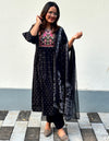 Anarkali Kurta Dupatta Set with beautiful prints and intricate embroidery