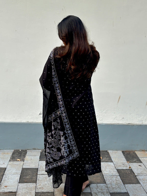 Anarkali Kurta Dupatta Set with beautiful prints and intricate embroidery