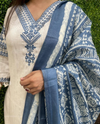 Handloom Cotton Flex Kurta Pant and Khadi Silk Dupatta Set