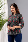 Black Printed Short Kurti