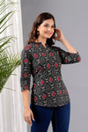 Black Printed Short Kurti
