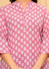 Pink Printed Short Kurti