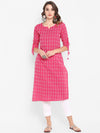 Pink Printed Everyday Cotton Kurta