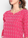 Pink Printed Everyday Cotton Kurta