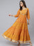 Yellow Cotton Printed Tiered Dress
