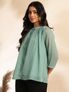 Sage Green Dobby Chiffon Top