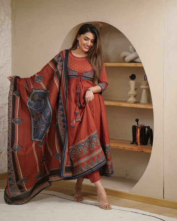 Jacket A-Line Kurta Set