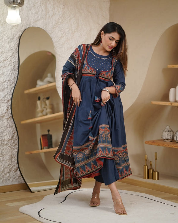 Jacket A-Line Kurta Set