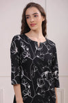 Black Printed Rayon Co-Ord Set