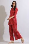 Red Premium Rayon Co-Ord Set