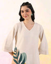 Off White Cotton Flex Co-Ord Set
