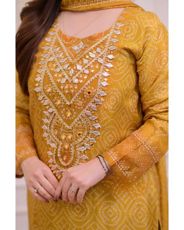 Kurta Set With Fancy Dupatta and Embroidery Work