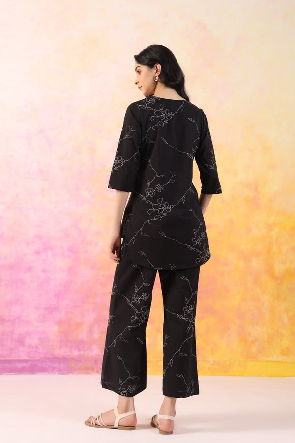 Black Premium Rayon Co-Ord Set