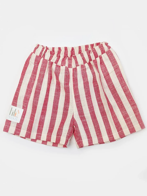 Halemons Half Sleeves Red Stripe Kids Combo