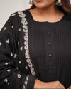 Pure Cotton Kurti with Self Print, Pant, and Mulmul Printed Dupatta