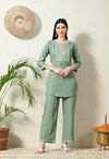 Women Rayon Kurta Set with Embroidery Work