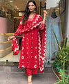 Cotton Full-Printed Dress with Printed Plazzo Border Handwork