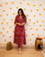 Red Kurta Set With Beautiful V-Neck Handwork Detailing