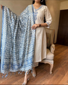 Handloom Cotton Flex Kurta Pant and Khadi Silk Dupatta Set