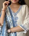 Handloom Cotton Flex Kurta Pant and Khadi Silk Dupatta Set