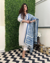 Handloom Cotton Flex Kurta Pant and Khadi Silk Dupatta Set