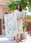 Heavy Premium Chicken Schiffli Cotton Fabric Kurti Set