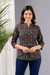 Black Printed Short Kurti