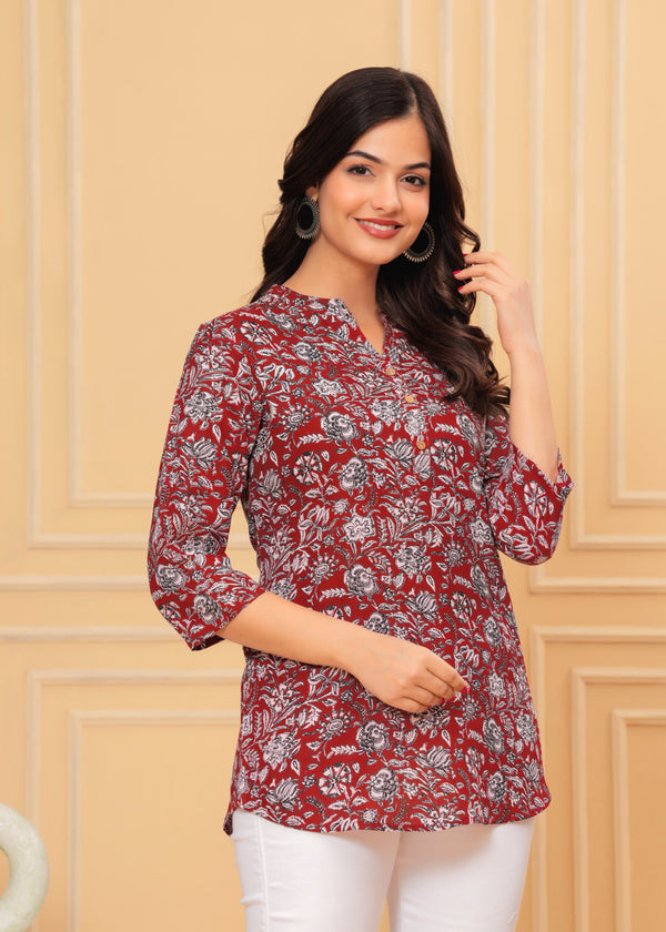 Cotton Printed Short Kurti