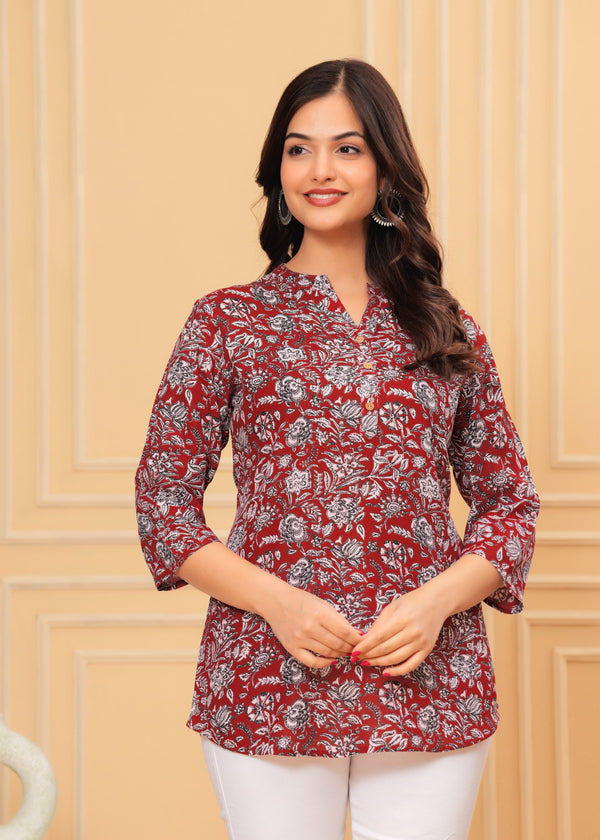 Cotton Printed Short Kurti