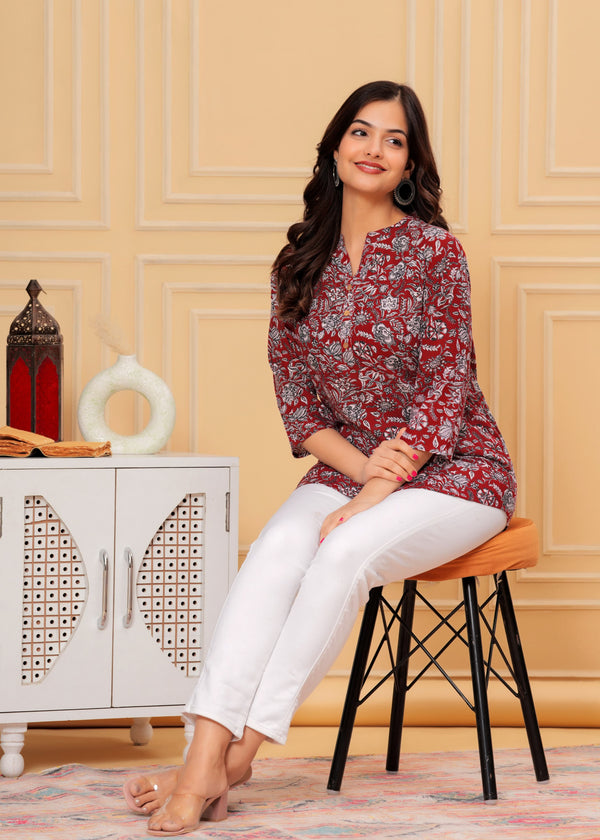 Cotton Printed Short Kurti