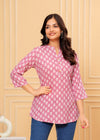 Pink Printed Short Kurti