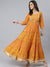 Yellow Cotton Printed Tiered Dress