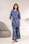 Blue Printed Rayon Co-Ord Set
