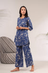 Blue Printed Rayon Co-Ord Set