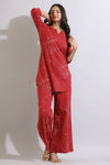 Red Premium Rayon Co-Ord Set