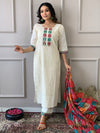 Cotton Schiffli Chikankari Kurta Set