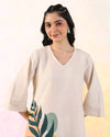 Off White Cotton Flex Co-Ord Set