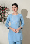 Women Rayon Kurta Set with Embroidery Work
