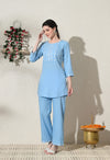 Women Rayon Kurta Set with Embroidery Work
