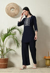 Women Rayon Kurta Set with Embroidery Work