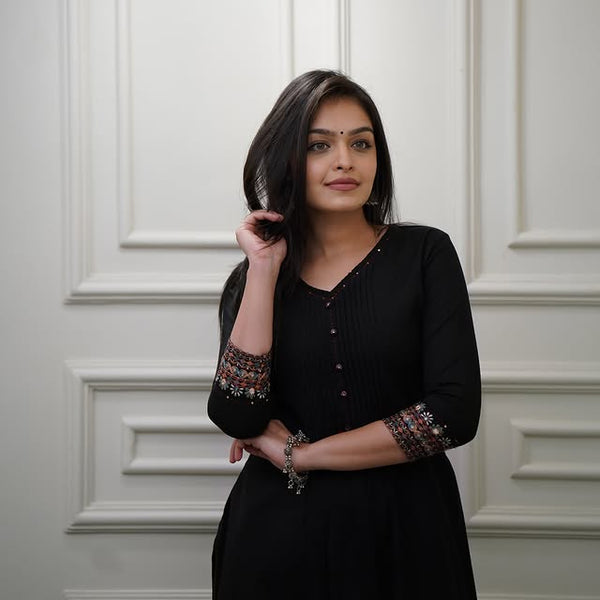 cotton Black Kurta Set