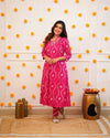 Red Kurta Set With Beautiful V-Neck Handwork Detailing
