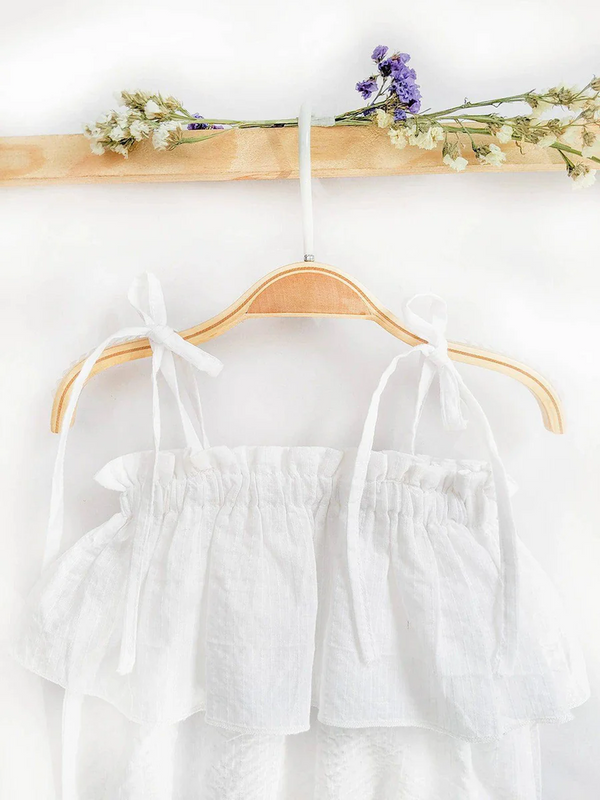 Halemons Fairy Tale Cotton Romper, White Babydoll, Easy Wear - White